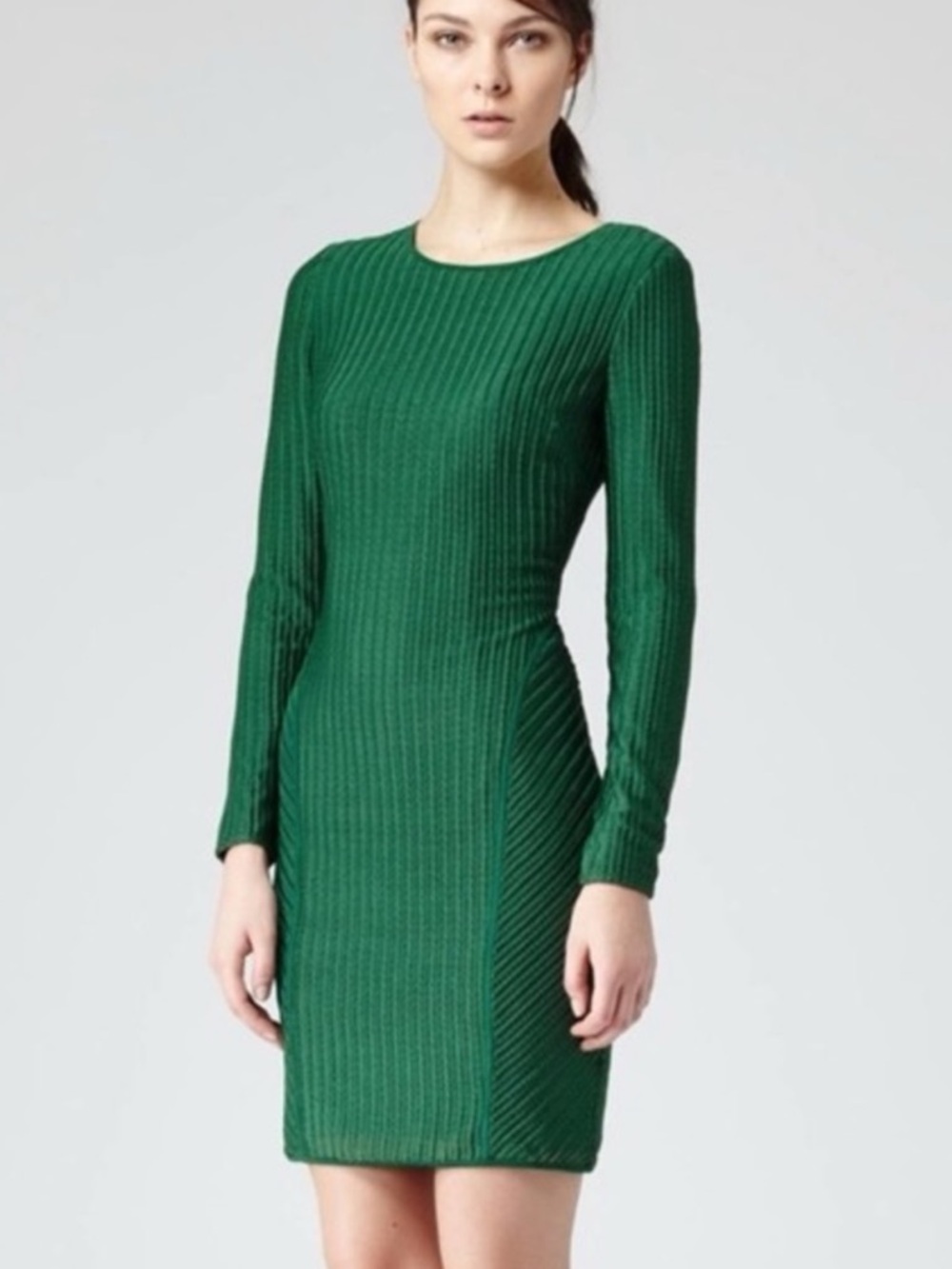 Reiss Chloe Bodycon Stretch Chevron Mesh Dress